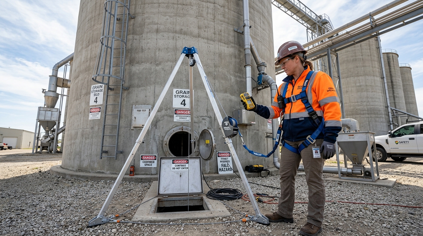 Segurança em Espaço Confinado NR-33 em silos e armazéns de grãos em Sapezal